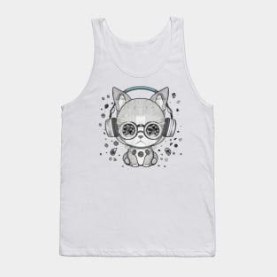 Kawaii Cosmic Companions - Embracing Adorable Animals in the Cosmos Tank Top